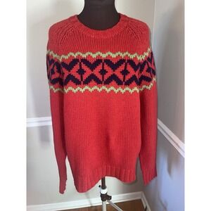 Vintage Abercrombie & Fitch Men's Wool Ski Sweater XL Red‎